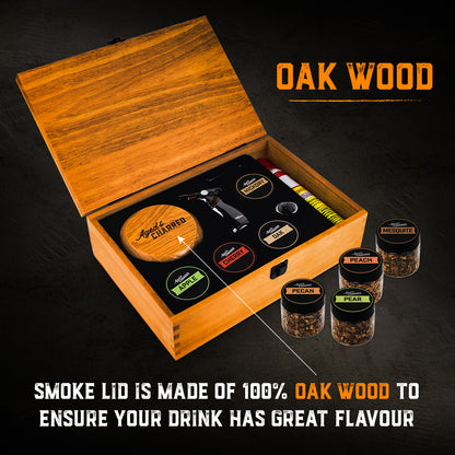 Smoke Lid Premium Kit - Cocktail Smoker In Wooden Box