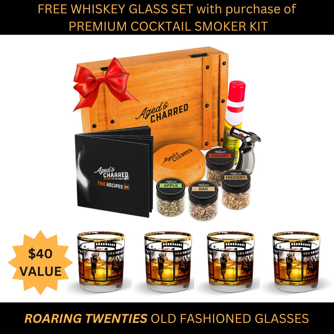 Smoke Lid Premium Kit With Free Whiskey Glass 4 Pack