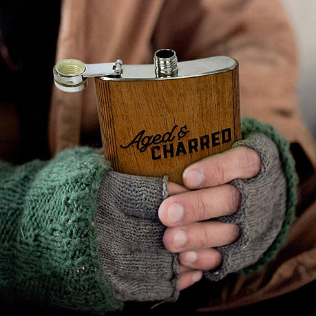 4 6oz Wood Flask With Funnelthumbnail